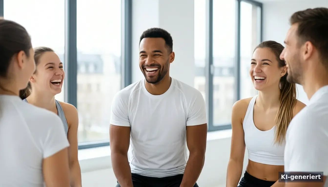 Team bei einer aktiven Pause im Büro – Betriebliches Gesundheitsmanagement im Alltag